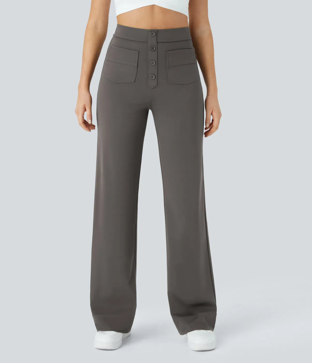Pantalon de Taille Haute et Élastique Chic