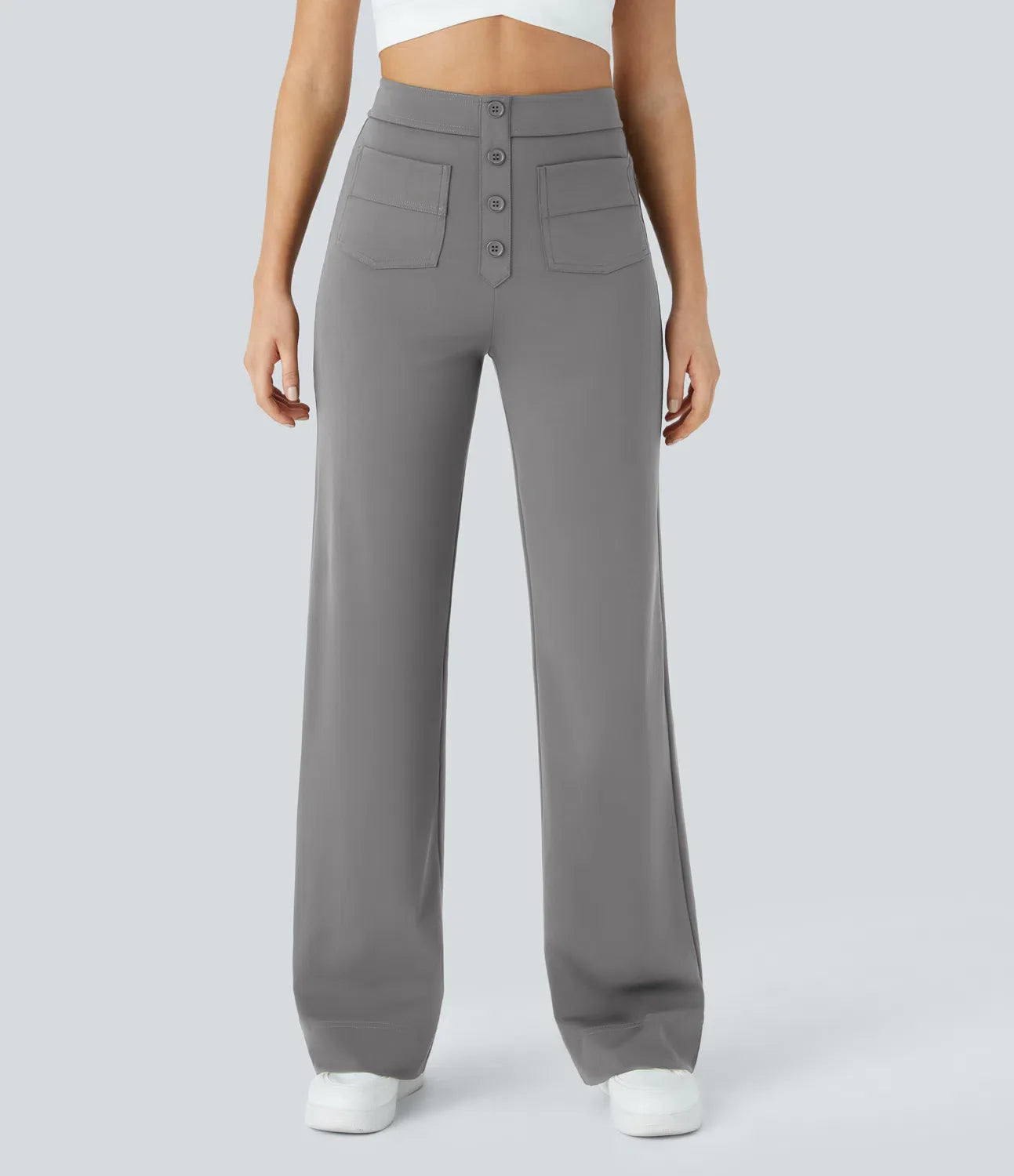 Pantalon de Taille Haute et Élastique Chic