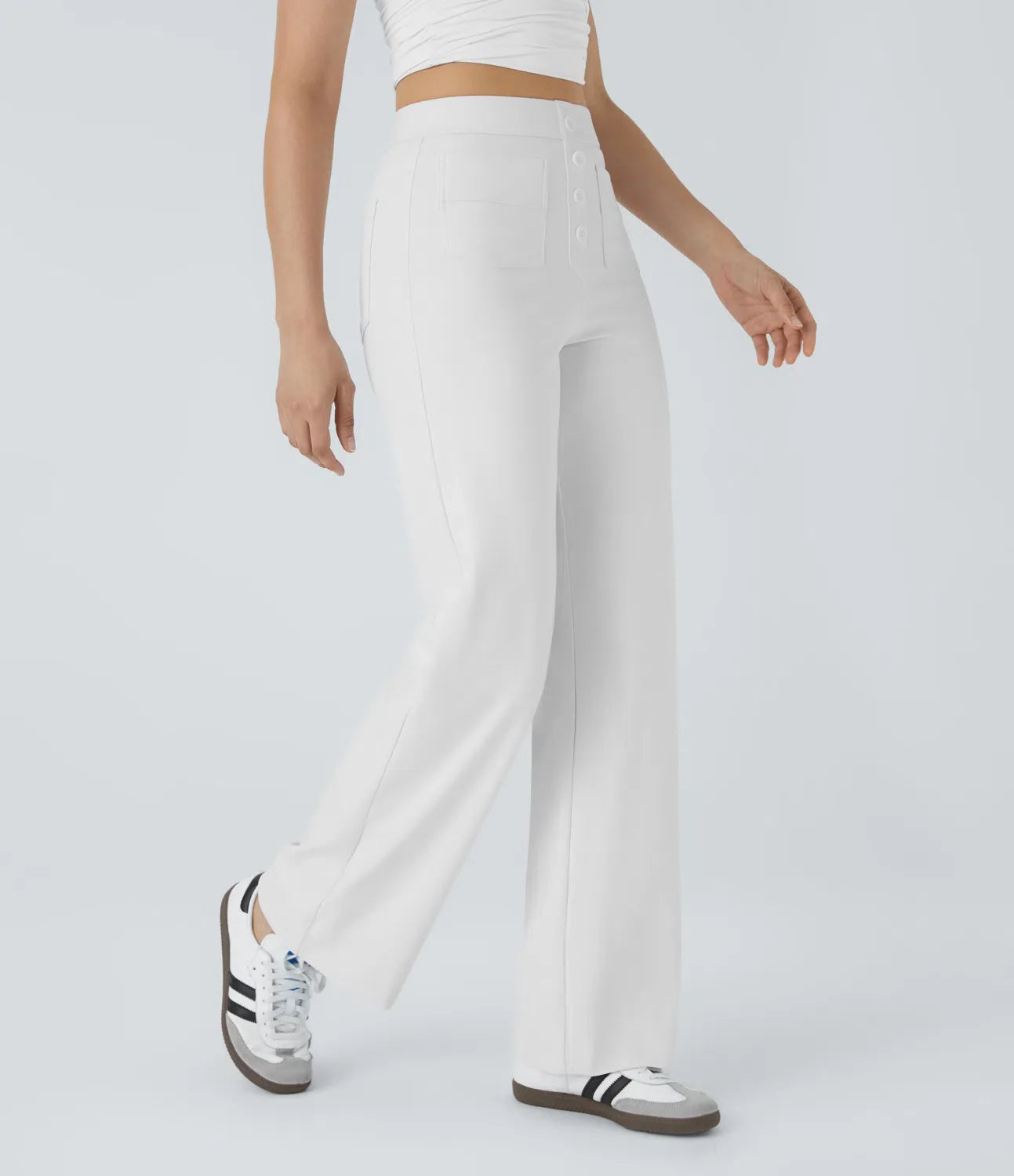 Pantalon de Taille Haute et Élastique Chic