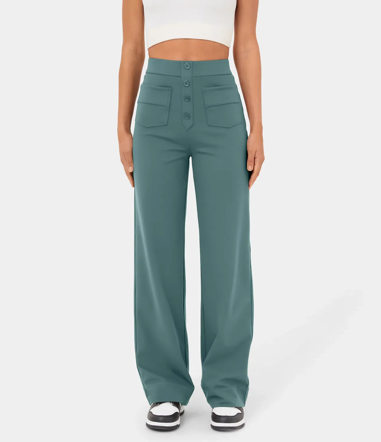 Pantalon de Taille Haute et Élastique Chic