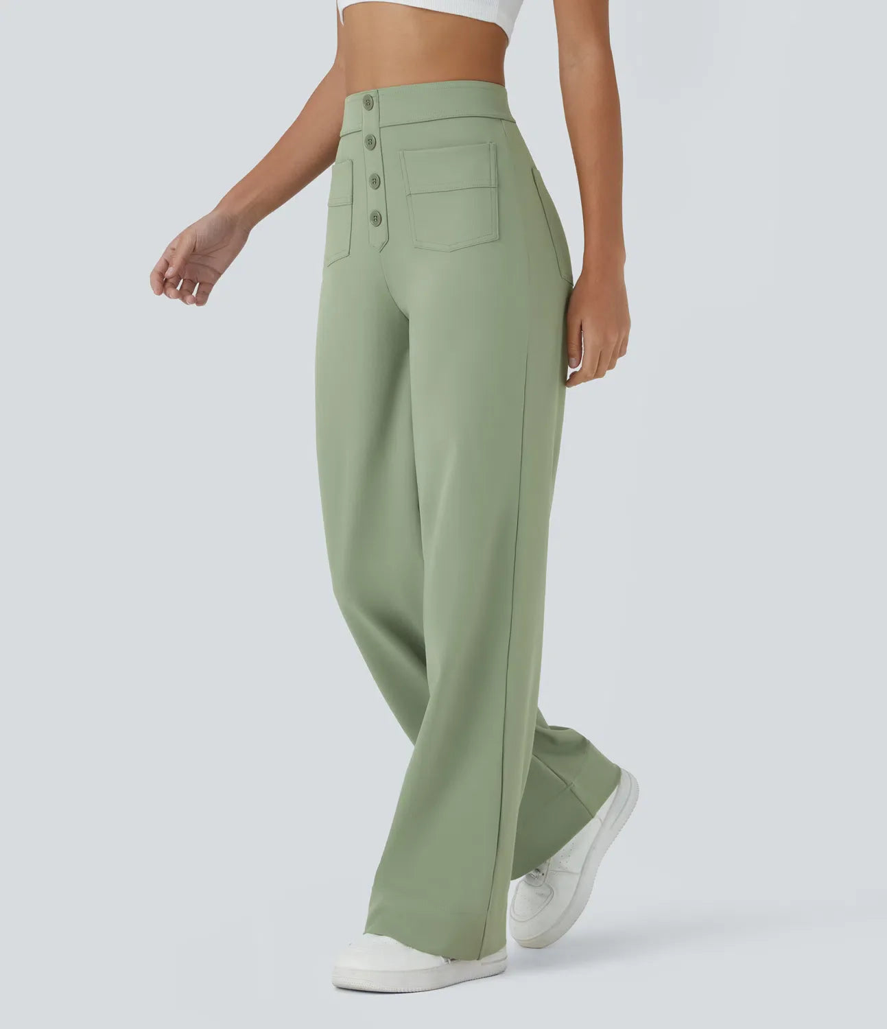 Pantalon de Taille Haute et Élastique Chic