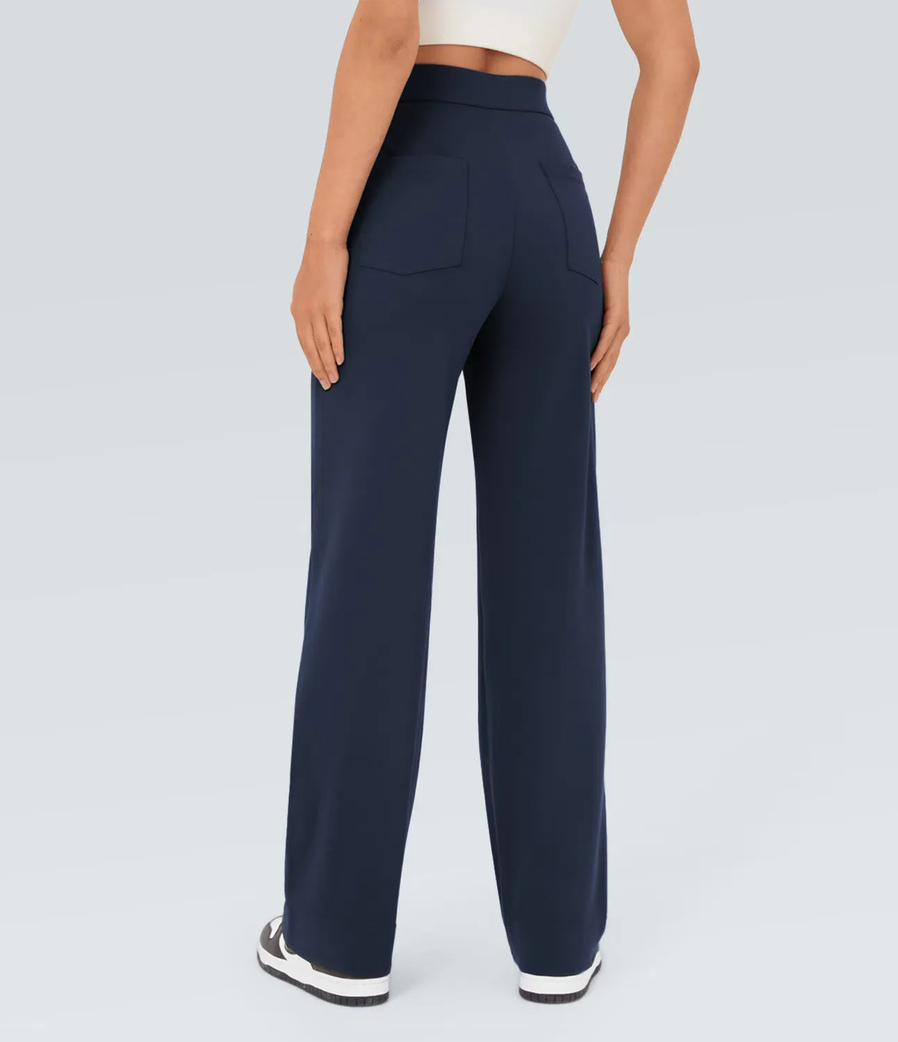 Pantalon de Taille Haute et Élastique Chic
