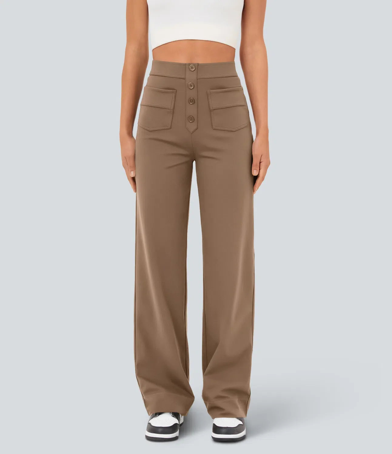 Pantalon de Taille Haute et Élastique Chic