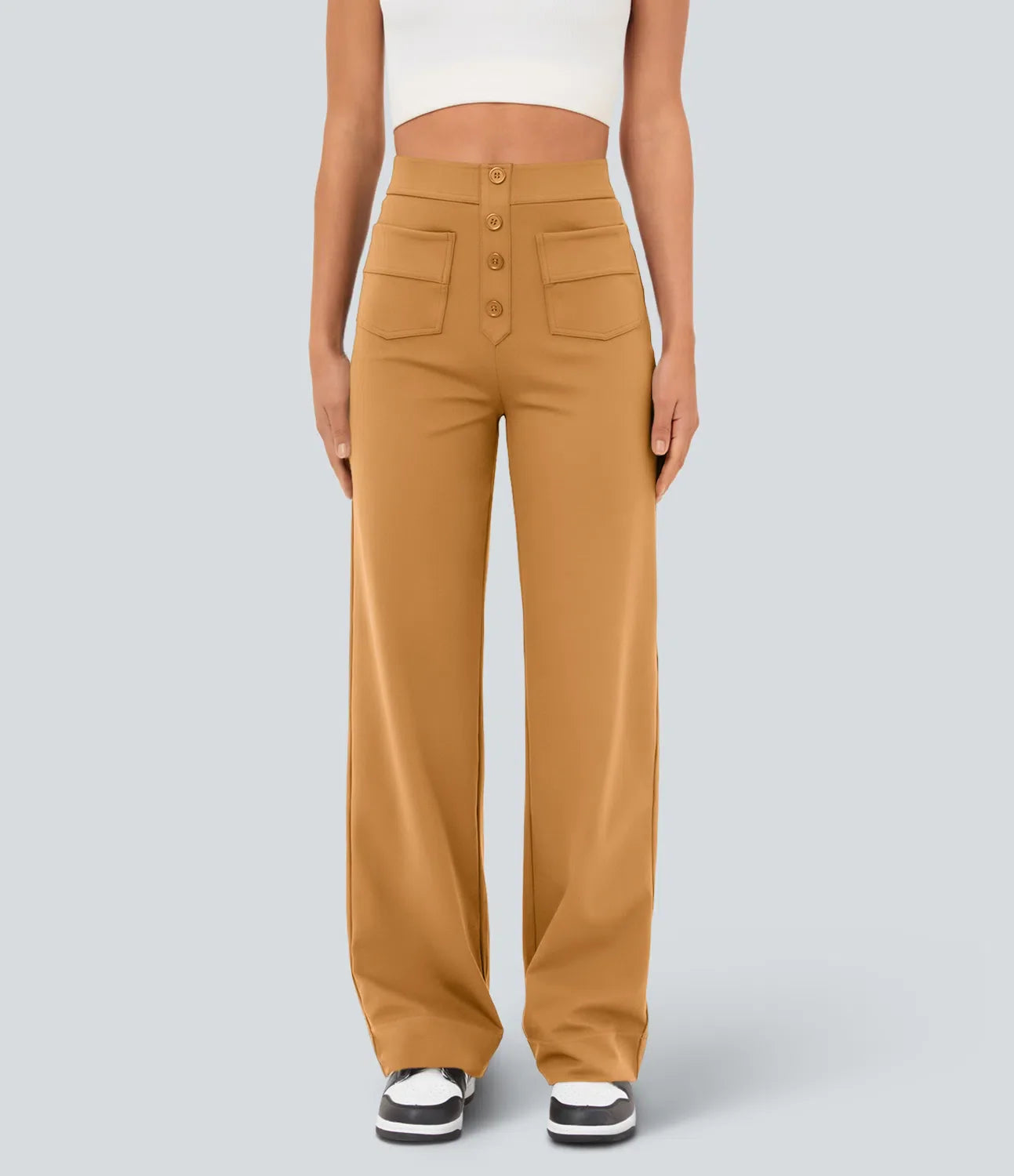Pantalon de Taille Haute et Élastique Chic