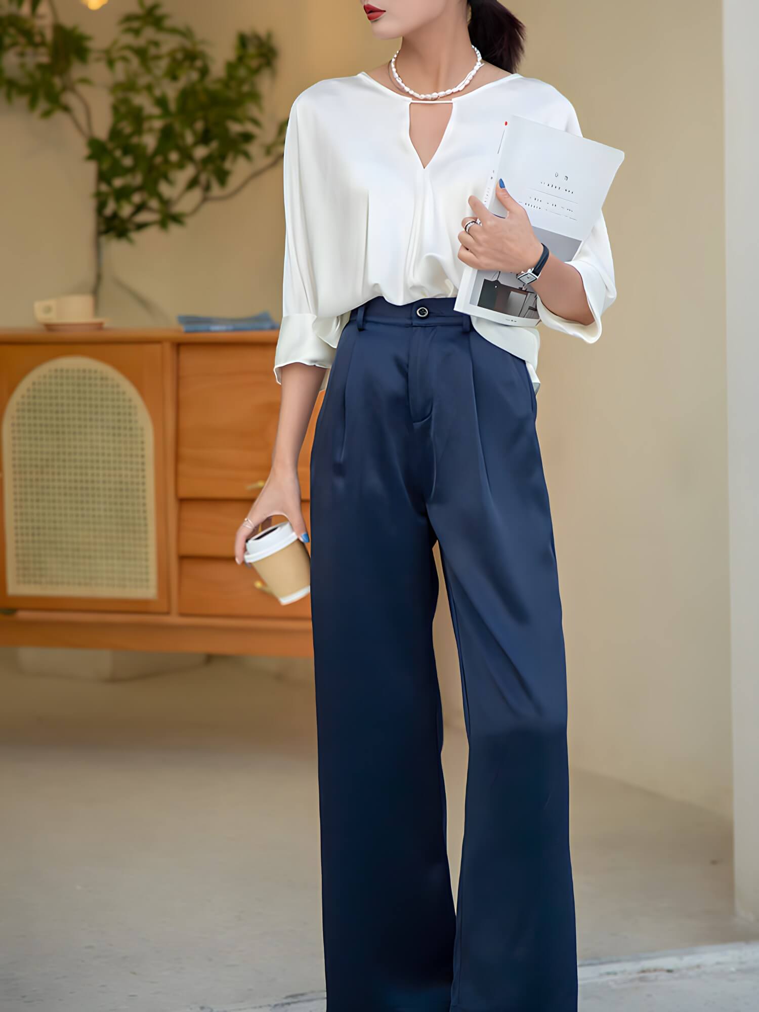 Pantalon Femme en Satin Lurneal