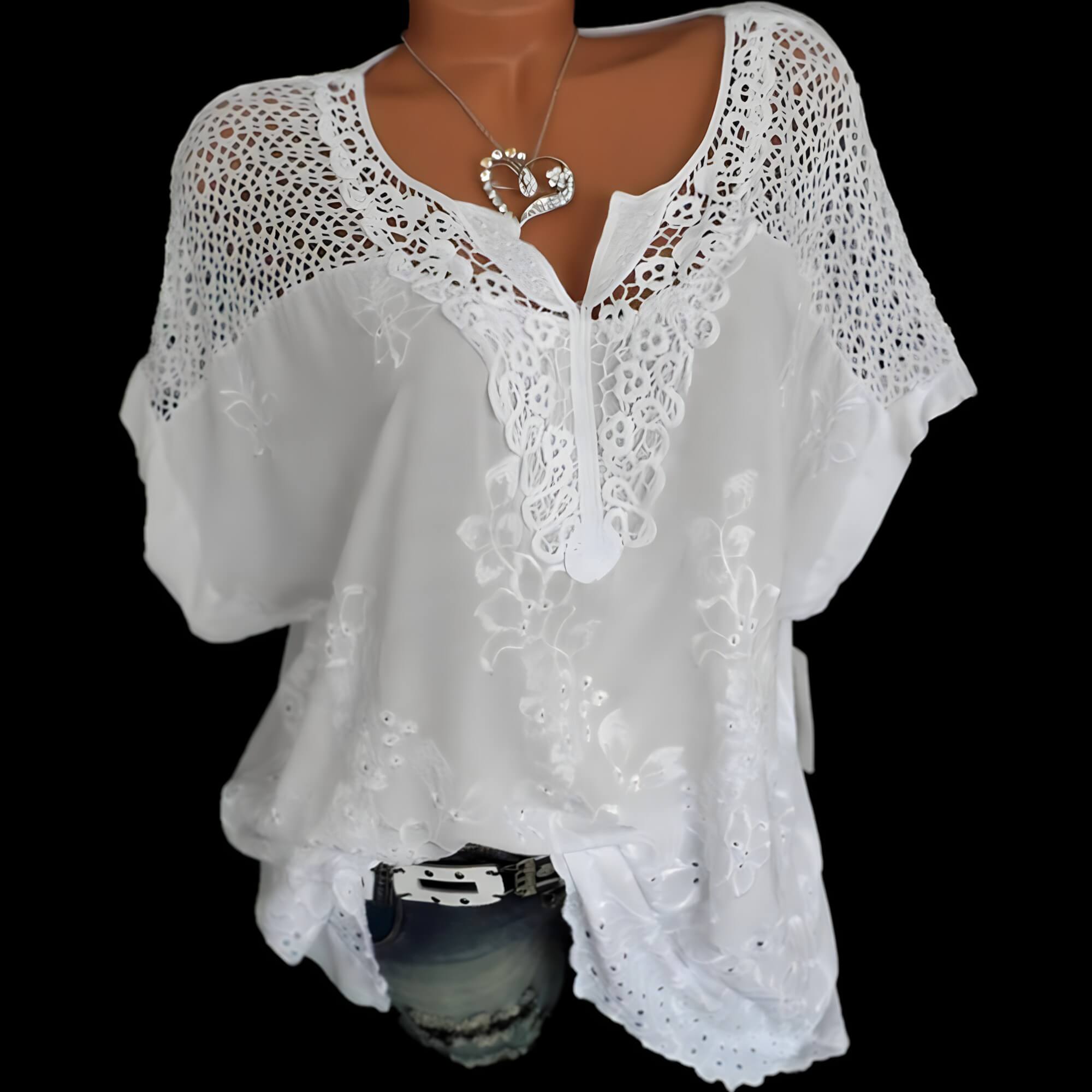 Blouse en Cachemire avec Détails en Dentelle Lantana
