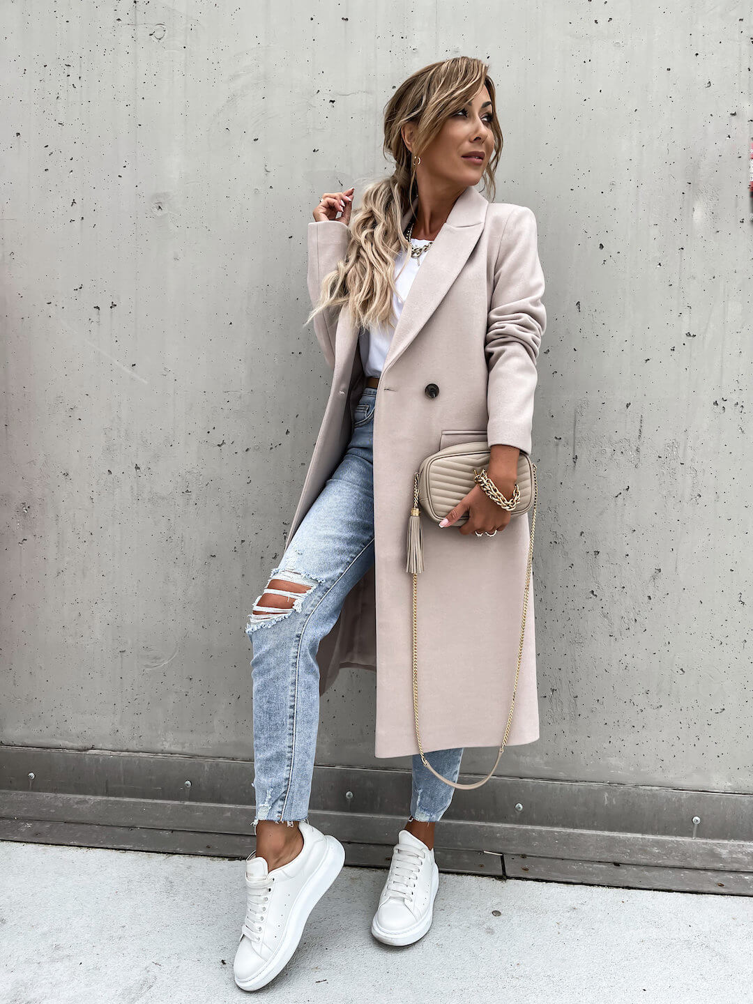 Manteau Long en Laine Foulée Léonie