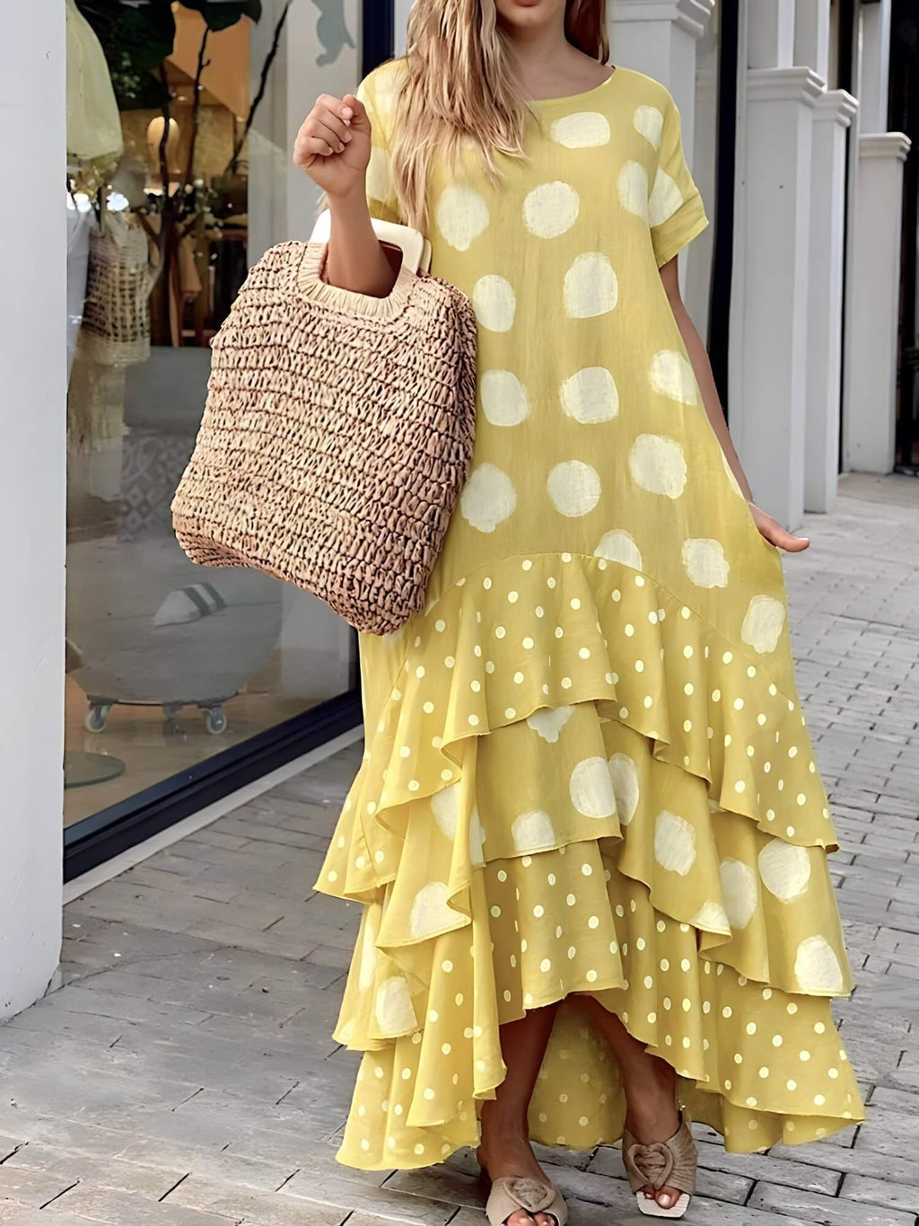 Robe Longue Á Volants Belise