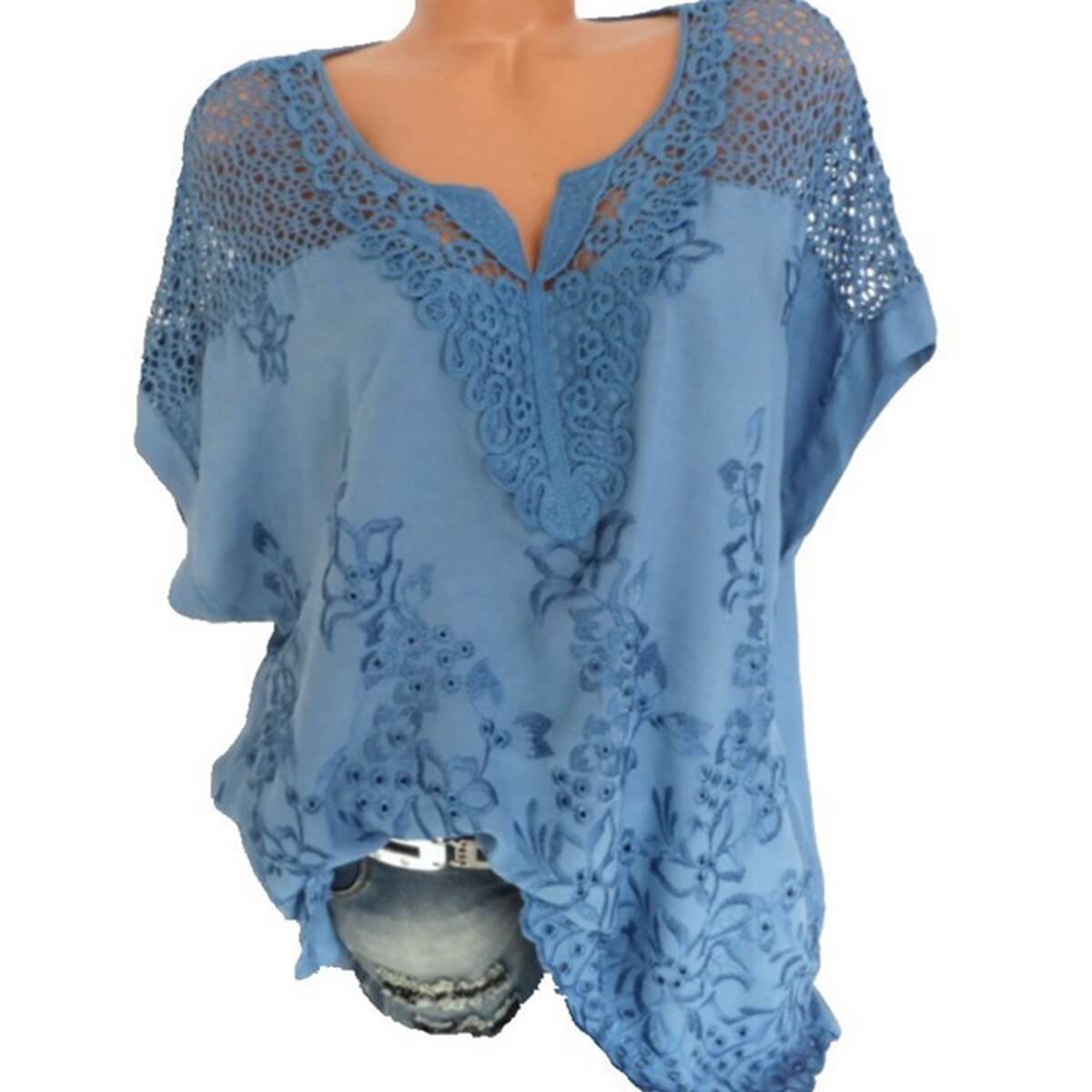 Blouse en Cachemire avec Détails en Dentelle Lantana