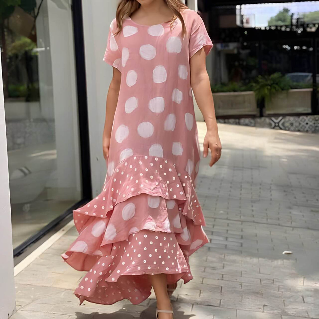 Robe Longue Á Volants Belise