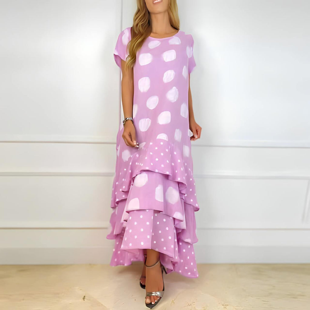 Robe Longue Á Volants Belise