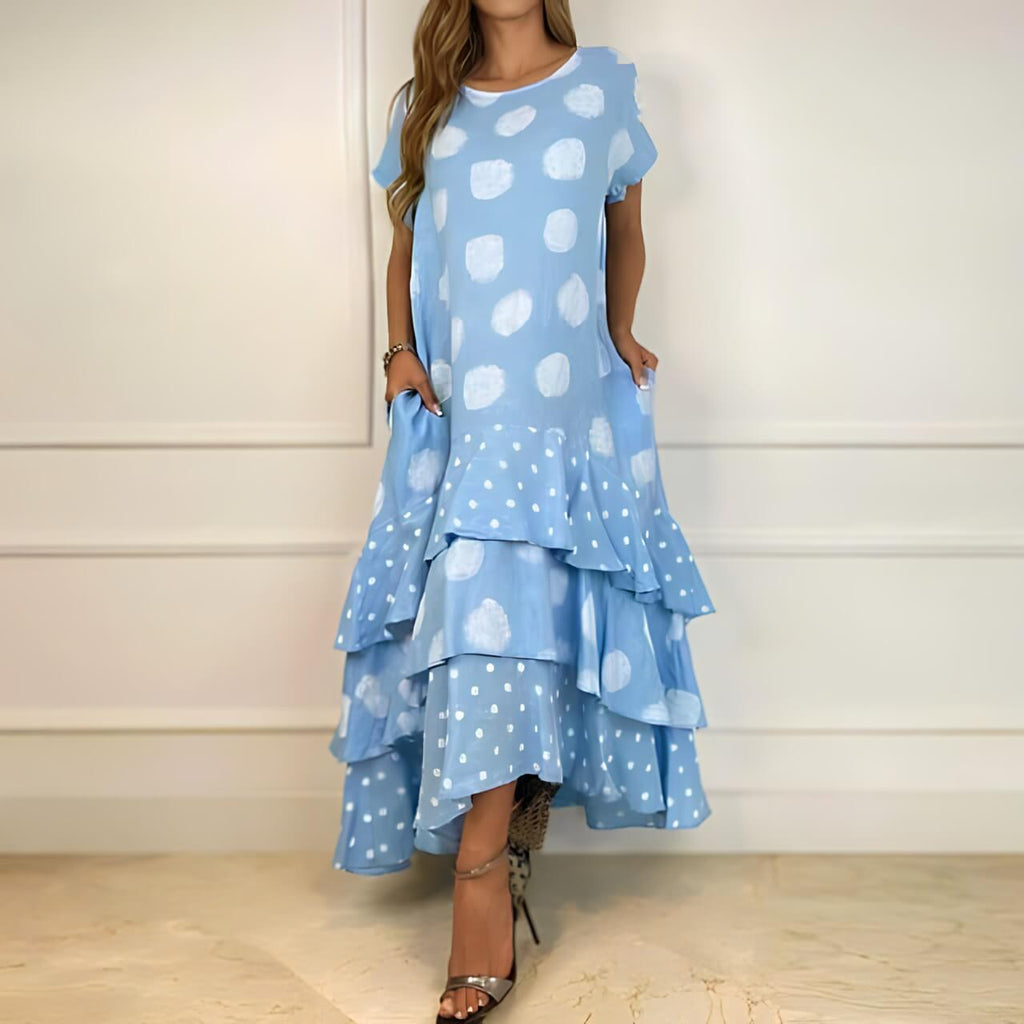 Robe Longue Á Volants Belise