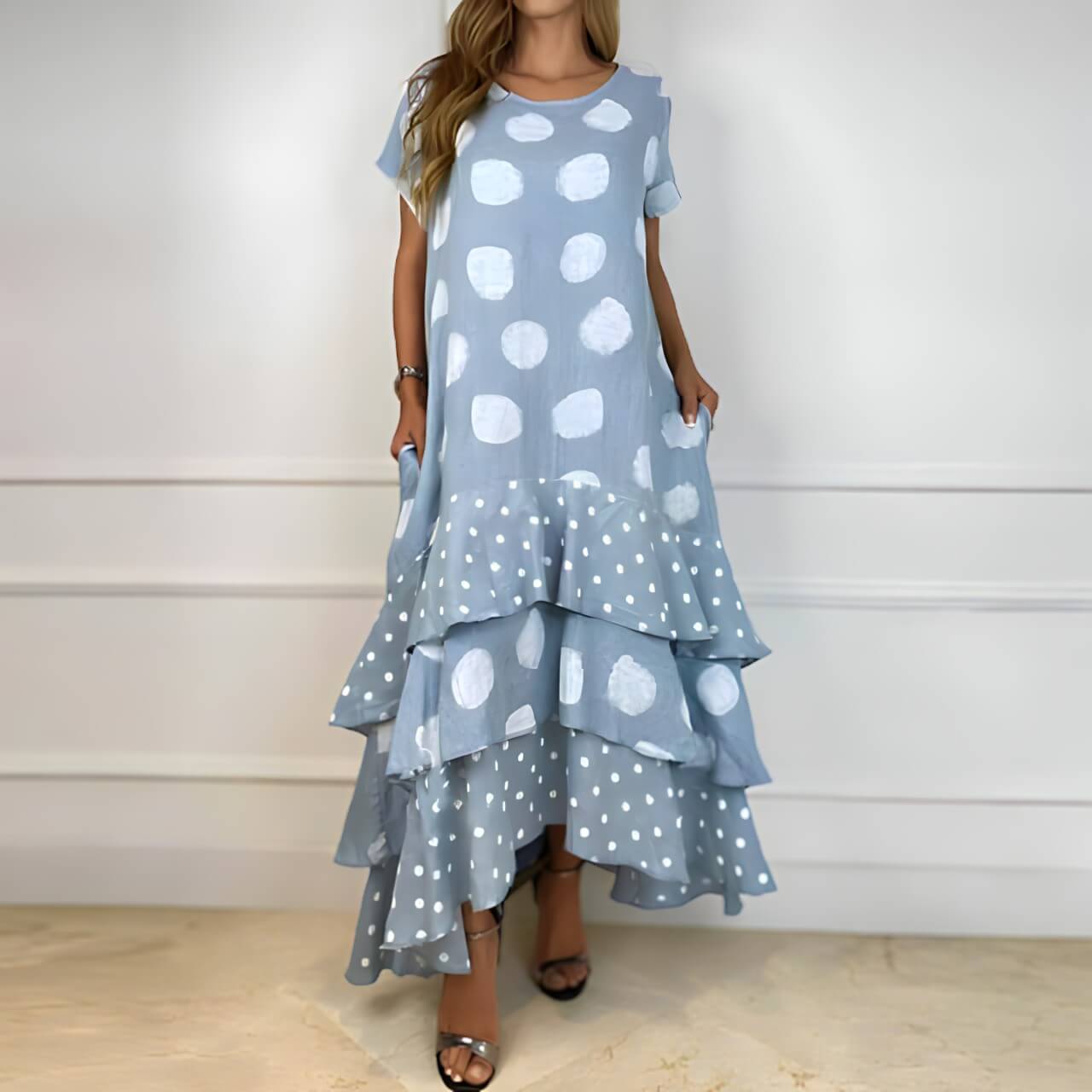 Robe Longue Á Volants Belise